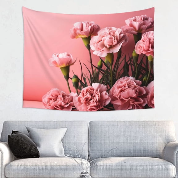 Picia Delicate Pink Carnations A Pattern Tapestry-Tapestries for Bedroom Living Room Dorm(29x37")