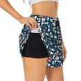 thumbnail image 1 of Picia Dental Seamless Pattern Women's 2 in 1 Athletic Running Shorts High Waisted Workout Casual Gym Sweat Shorts with Comfy Liner Zipper Pockets-X-Large, 1 of 9