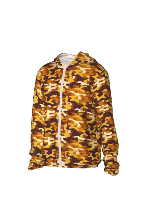 Desert Camouflage Women's Men's UPF 50+ Sun Protection Hoodie Shirt Long Sleeve SPF Fishing Outdoor UV Hiking Lightweight Shirts-XX-Large