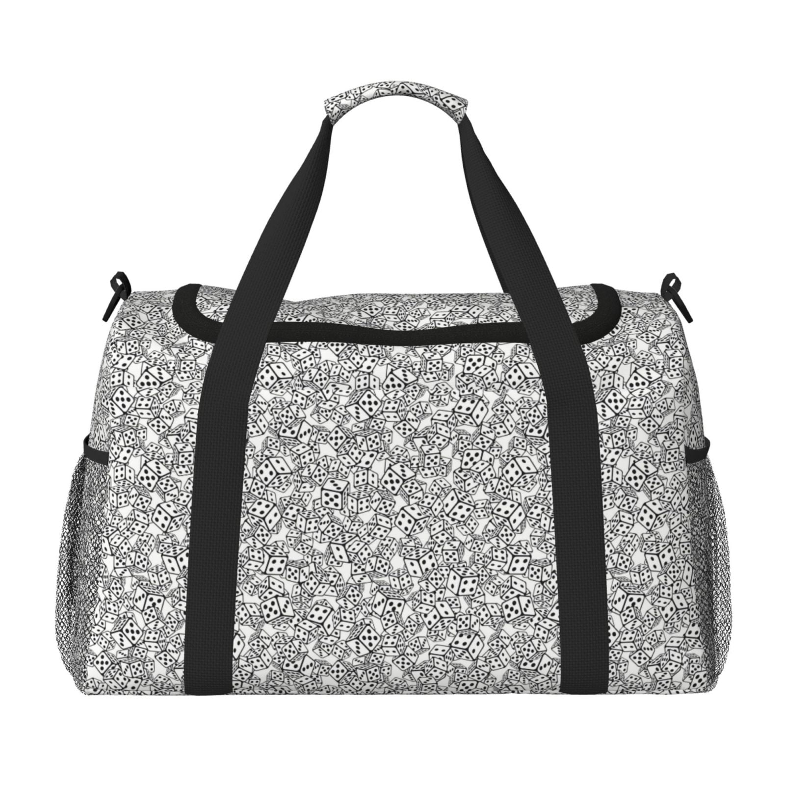 Picia Dice Cubes Print Travel Duffle Bag,Weekender Bags for Women with Shoe Compartment, Gym Duffel Bag with Wet Pocket, Hospital Bags for Labor and Delivery