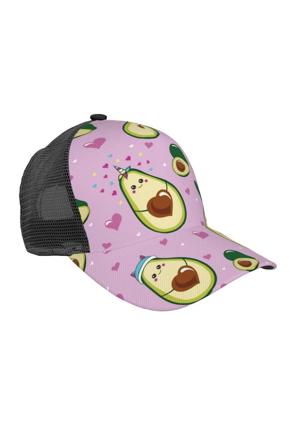 Different Avocados Pattern Trucker Hat,Baseball Cap,Sun Protection Cap,Stylish Headwear,Leisure Cap,Outdoor Sports Cap