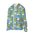 thumbnail image 1 of Picia Dino Christmas Adventure Snowy Blue Women's Men's UPF 50+ Sun Protection Hoodie Shirt Long Sleeve SPF Fishing Outdoor UV Hiking Lightweight Shirts-Small, 1 of 9