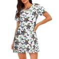 thumbnail image 1 of Picia Dinosaur on Excavator2 Pattern Women’s Nightdress – Casual Short-sleeved Loose-Fit Sleepwear, Soft Cotton Short-Sleeve Sleep Shirt for Relaxation & Comfort, 1 of 6