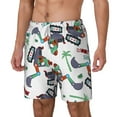 thumbnail image 1 of Picia Dinosaur on Excavator2 pattern Mens Swim Trunks with Compression Liner Stretch Beach Shorts Quick Dry with Zipper Pockets No-Chafing Board Shorts-Small, 1 of 9