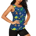 thumbnail image 1 of Picia Dinosaur In Space Pattern Women's Workout Tank Top,Breathable Activewear,Slim Fit Athletic Top,Versatile Workout Moisture-wicking top-Large, 1 of 9