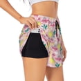 thumbnail image 1 of Picia Dinosaur Pattern Women's 2 in 1 Athletic Running Shorts High Waisted Workout Casual Gym Sweat Shorts with Comfy Liner Zipper Pockets-Large, 1 of 9