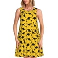 thumbnail image 1 of Picia Dinosaur Print Women’s Sleeveless Midi Swing Dress – A-Line Pleated Tank Sundress, Comfortable and Flowy T-Shirt Dress, 1 of 7
