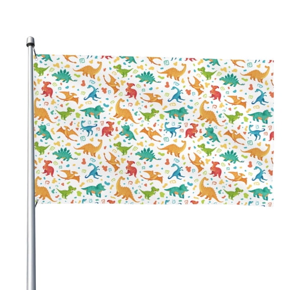Picia Dinosaur Printed Flag ,Dinosaur Pattern Garden Flag Vertical Double,Yard Lawn Outdoor Decor 48x72"