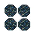 thumbnail image 1 of Picia Dinosaur Printed Leather Coasters for Drinks, 4" Drink Coasters Set of 4 for Tabletop Protection, Handmade Luxurious Home Décor and Housewarming Gift -Octagon, 1 of 6
