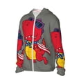 thumbnail image 1 of Picia Dinosaur Super Hero Cartoon Women's Men's UPF 50+ Sun Protection Hoodie Shirt Long Sleeve SPF Fishing Outdoor UV Hiking Lightweight Shirts-XX-Large, 1 of 9