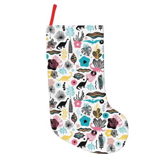 Picia Dinosaur for 18in Christmas Stockings, Xmas Stocking for Kids, Holiday and Family Stocking for Fireplace or Party Decoration