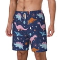 thumbnail image 1 of Picia Dinosaur pattern Mens Swim Trunks with Compression Liner Stretch Beach Shorts Quick Dry with Zipper Pockets No-Chafing Board Shorts-Large, 1 of 9
