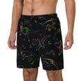 thumbnail image 1 of Picia Dinosaur pattern Mens Swim Trunks with Compression Liner Stretch Beach Shorts Quick Dry with Zipper Pockets No-Chafing Board Shorts-Medium, 1 of 9
