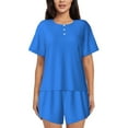 thumbnail image 1 of Picia Dodgerblue Pajamas Sets for Women Soft Short-Sleeved Pjs with Lounge Shorts Two Piece Sleepwear-Small, 1 of 9