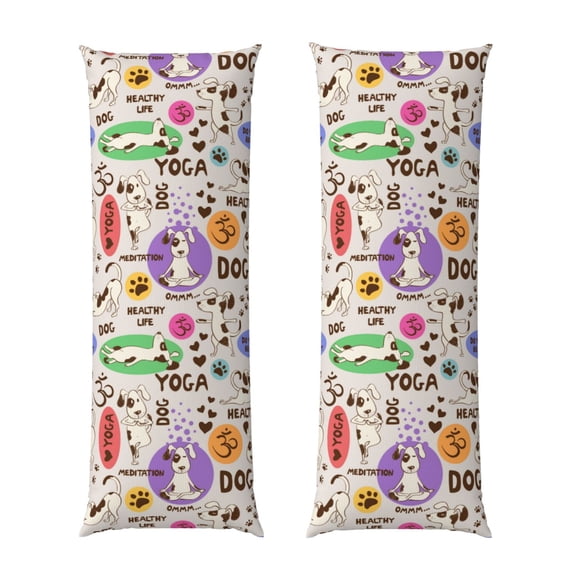 Picia Dog Doing Yoga Body Pillow Cover - Super Soft Microfiber 20x54 Body Pillow Case - Envelope Closure, Wrinkle, Stain Resistant Body Pillow Cover,Elegant Bedding