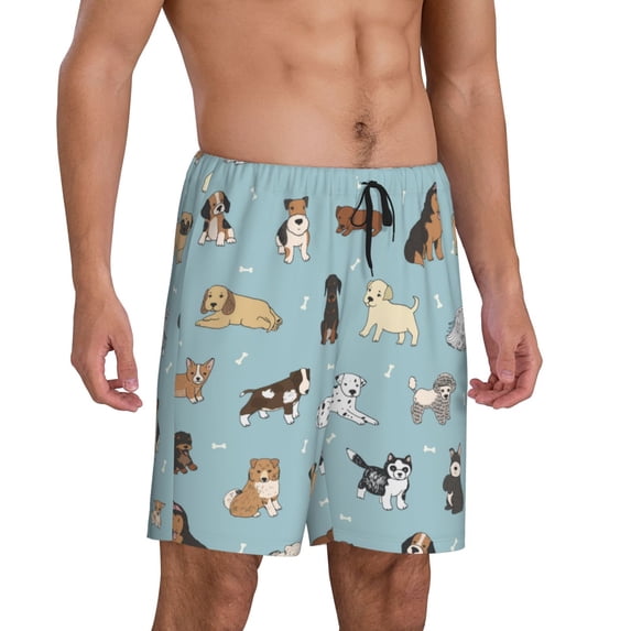 Picia Dog Pets Pajama Shorts for Men, Men's Pajama Bottoms, Sleepwear,Short Pajama Pants-X-Large