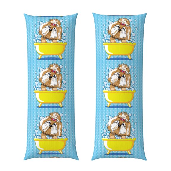 Picia Dog Takes a Bath in the Bathtub Body Pillow Cover - Super Soft Microfiber 20x54 Body Pillow Case - Envelope Closure, Wrinkle, Stain Resistant Body Pillow Cover,Elegant Bedding