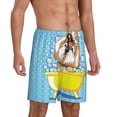 thumbnail image 1 of Picia Dog Takes a Bath in the Bathtub Pajama Shorts for Men, Men's Pajama Bottoms, Sleepwear,Short Pajama Pants-3X-Large, 1 of 9