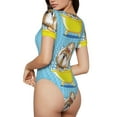thumbnail image 1 of Picia Dog Takes a Bath in the Bathtub Womens One Piece Swimsuits Modest Tummy Control Bathing Suits Lace Up Slimming Swim Suit-Medium, 1 of 1