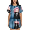 thumbnail image 1 of Picia Dog in Hairdresser Pajamas Sets for Women Soft Short-Sleeved Pjs with Lounge Shorts Two Piece Sleepwear-XX-Large, 1 of 9