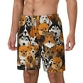 thumbnail image 1 of Picia Dogs Different Breeds pattern Mens Swim Trunks with Compression Liner Stretch Beach Shorts Quick Dry with Zipper Pockets No-Chafing Board Shorts-X-Large, 1 of 1
