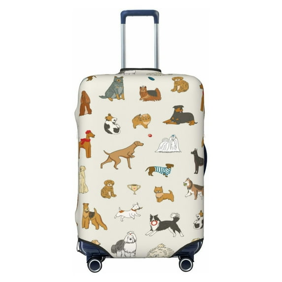 Picia Dogs Funny Pets Luggage Protector Cover Thicken Suitcase Protector Cover Fit 18-32 Inch Luggage-Small