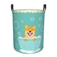 thumbnail image 1 of Picia Dogs Loves Bath Pattern Large Laundry Basket, Waterproof, Freestanding Laundry Hamper, Collapsible Tall Clothes Hamper with Extended Handles-Medium, 1 of 6