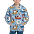thumbnail image 1 of Picia Dogs With Pool Floats Pattern Youth Hoodie - Warm Pullover Sweatshirt with Kangaroo Pocket, Ideal for Boys and Girls-Medium, 1 of 6