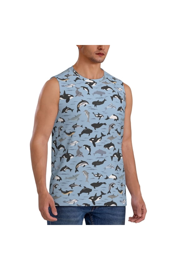 Dolphins mens Cotton Tank Undershirts , Moisture-wicking Ribbed Tanks, Lightweight Cotton Tank Undershirts-XX-Large