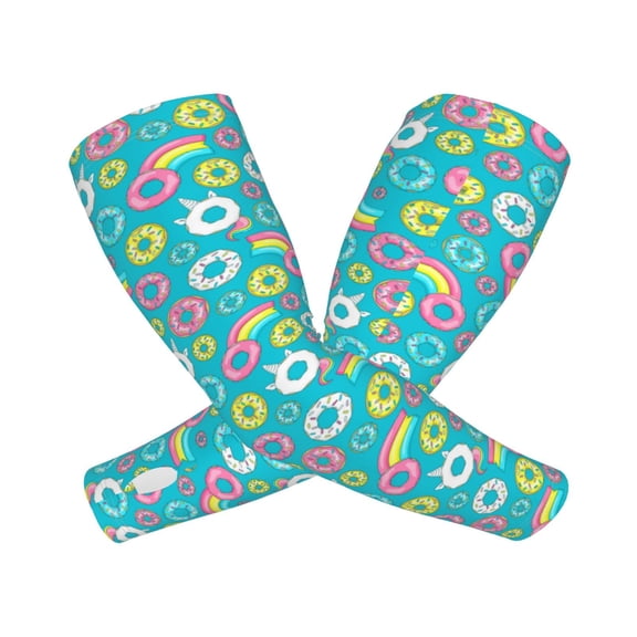 Picia Donut Arm Sleeves for Men and Women - Tattoo Cover Up UPF 50+ Cooling Sports Sleeve for Basketball Golf Football-One Size