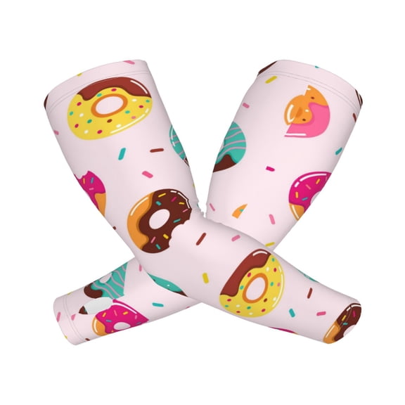 Picia Donut Arm Sleeves for Men and Women - Tattoo Cover Up UPF 50+ Cooling Sports Sleeve for Basketball Golf Football-One Size