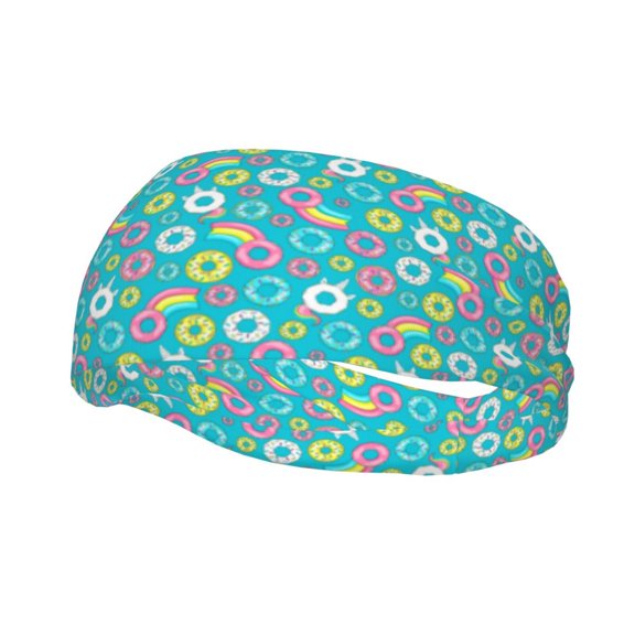 Picia Donut Print Mens Running Headband,Mens Sweatband Sports Headband for Running,Cycling,Basketball,Yoga,Fitness Workout
