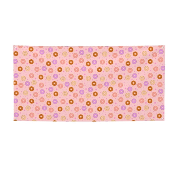Picia Donuts Pattern Party Banner, Festive Decoration, Holiday Banner, Celebration Decor, Event Banner, Reusable Party Banner-Small