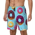 thumbnail image 1 of Picia Donuts pattern Mens Swim Trunks with Compression Liner Stretch Beach Shorts Quick Dry with Zipper Pockets No-Chafing Board Shorts-Large, 1 of 9