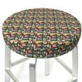 thumbnail image 1 of Picia Doodle Food pattern Round Stool Covers Comfy Seat Covers Stretch Removable WashableChair Slipcover Round Bar Chair Cushion Cover-13 inch, 1 of 7