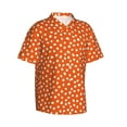 thumbnail image 1 of Picia Dots On Orange Background Gentle Cotton Regular Fit Short Sleeve Casual Hawaiian Shirt for Men-3X-Large, 1 of 8