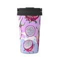 thumbnail image 1 of Picia Dragon Fruit Pattern 500ml Carry Insulated Coffee Mug, Stainless Steel Travel Mug with Hidden Handle, Leak-Proof for Car, Office, Home, and Outdoor Use, 1 of 8