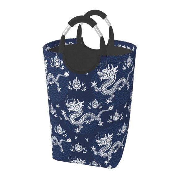 Picia Dragon Laundry Basket With Handles Laundry Hamper Toys Storage Organizer Foldable Bucket Washing Bin Dirty Clothes Bag For Home Bathroom Bedroom Dorm
