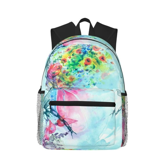 Picia Dragonfly Floral Large Capacity Backpack Classic Style Backpack Casual Backpack Water-Resistant School Work Travel Outdoor Backpack