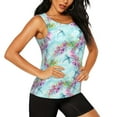 thumbnail image 1 of Picia Dragonfly Floral Pattern Women's Workout Tank Top,Breathable Activewear,Slim Fit Athletic Top,Versatile Workout Moisture-wicking top-Large, 1 of 9