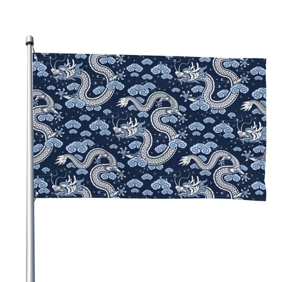Picia Dragons Printed Flag ,Dragons Pattern Garden Flag Vertical Double,Yard Lawn Outdoor Decor 48x72"