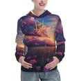 thumbnail image 1 of Picia Dreamy Dandelion Sunset Pattern Casual Women's Hoodie, Hooded Sweatshirt with Kangaroo Pocket, Comfortable Pullover with Eye-catching Drawstrings-Small, 1 of 7