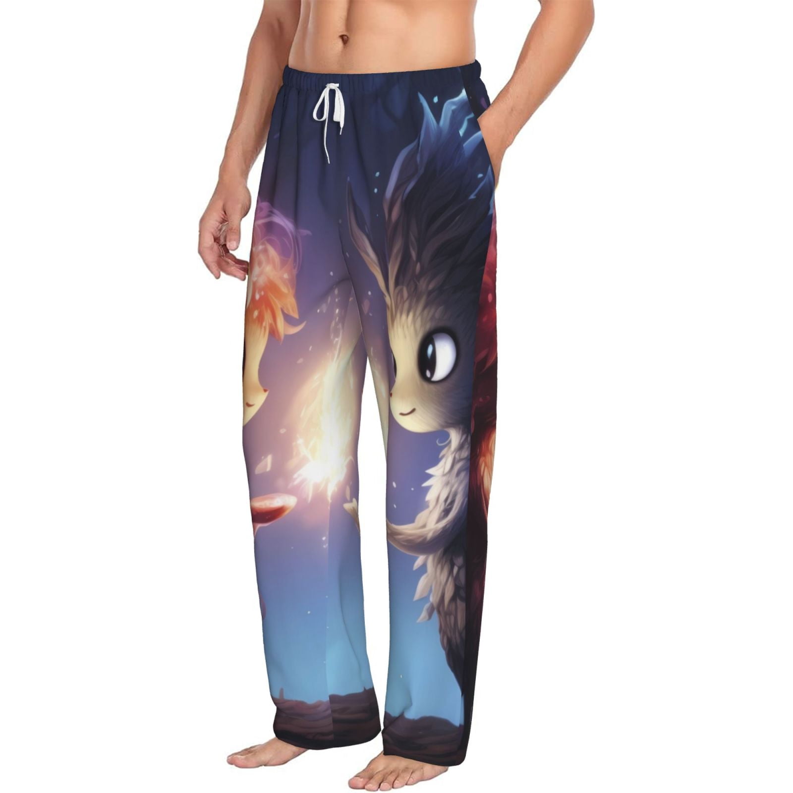 Picia Dreamy Forest Elf Mens Soft Woven Cotton Elastic Waistband Sleep Pajama Pant Lounge Sleep Pant With Pockets And Drawstring-X-Large