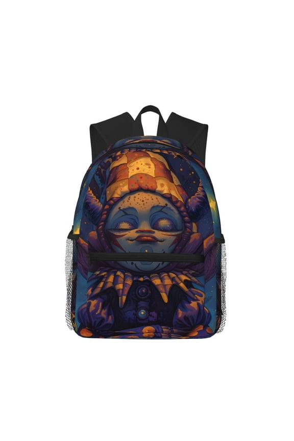 Dreamy Jester Under Stars Large Capacity Backpack Classic Style Backpack Casual Backpack Water-Resistant School Work Travel Outdoor Backpack