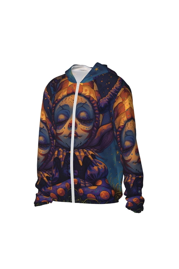 Dreamy Jester Under Stars Women's Men's UPF 50+ Sun Protection Hoodie Shirt Long Sleeve SPF Fishing Outdoor UV Hiking Lightweight Shirts-3X-Large