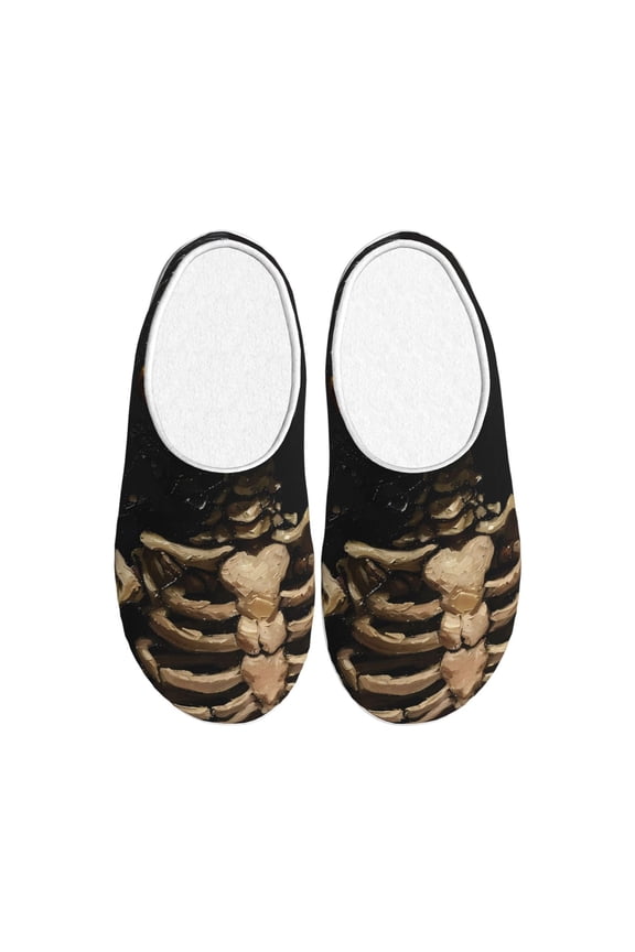 Duck Bones for Women's Lamb-hug Comfy Fleece House Slippers Memory Foam, Slip-on House Shoes Indoor Outdoor-44/45