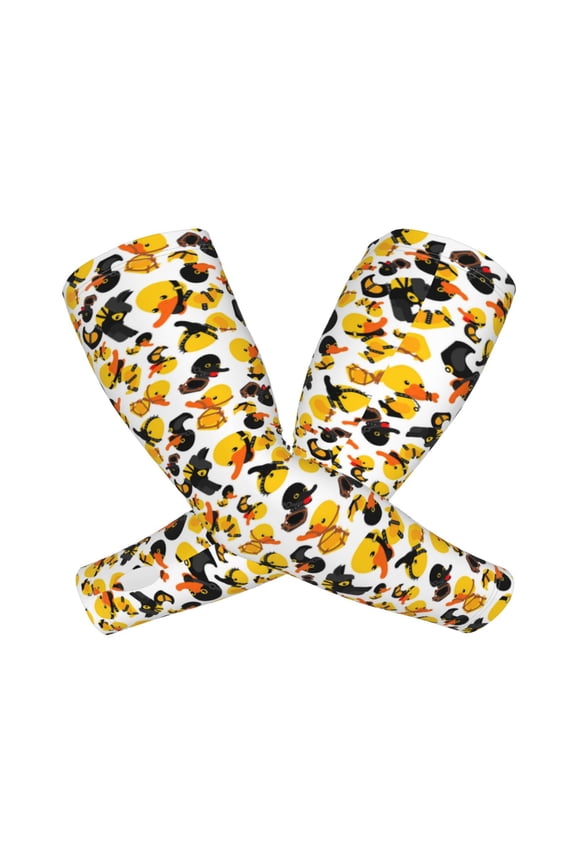 Duck In Black Suit1 Arm Sleeves for Men and Women - Tattoo Cover Up UPF 50+ Cooling Sports Sleeve for Basketball Golf Football-One Size