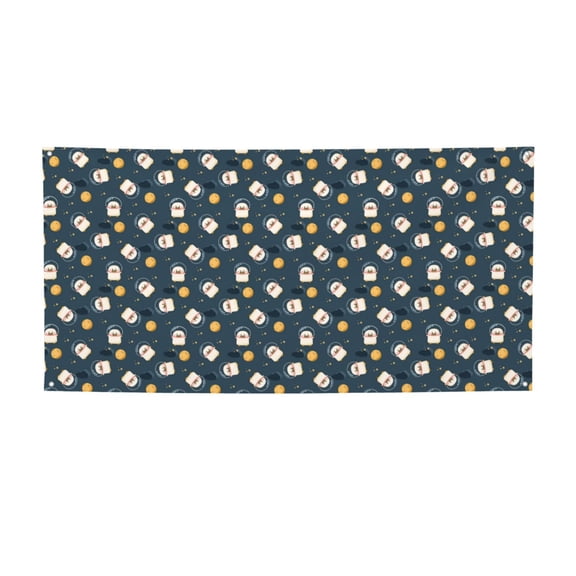 Picia Duck In The Space Pattern Party Banner, Festive Decoration, Holiday Banner, Celebration Decor, Event Banner, Reusable Party Banner-Small