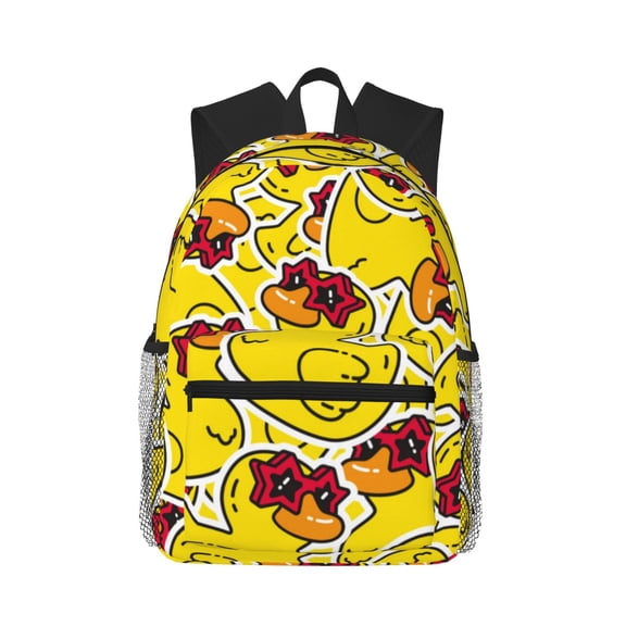 Picia Duck with Star Sunglasses Large Capacity Backpack Classic Style Backpack Casual Backpack Water-Resistant School Work Travel Outdoor Backpack