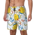 thumbnail image 1 of Picia Ducks and Anchors pattern Mens Swim Trunks with Compression Liner Stretch Beach Shorts Quick Dry with Zipper Pockets No-Chafing Board Shorts-3X-Large, 1 of 9